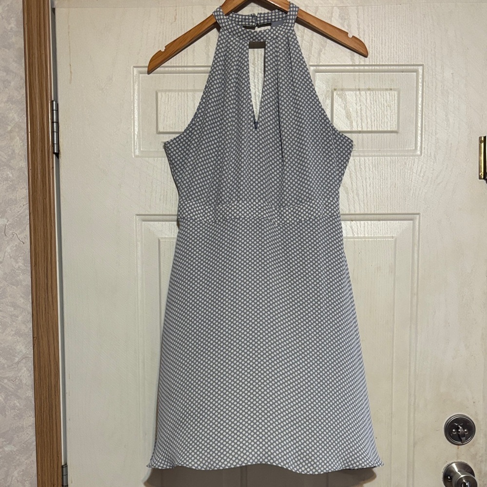 Express Black and White Geometric Backless Dress - Picture 1 of 6